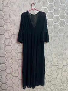 Elegant Black Lace Maxi Dress