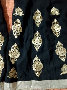 Black Embroidered Kurta With Sharara