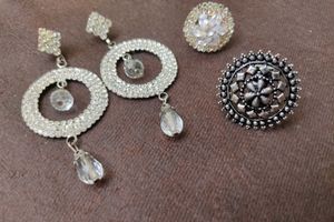 1 Earring And 2 Rings (Combo Of 3)