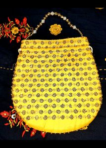 Earings, Nosepin, Saree Pin, Bracelet & Potli Bag