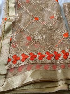 Embroidered Net Dupatta