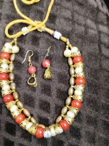 Beautiful Red Party Wear Necklace
