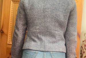 Chic Blue Tweed Peacoat Jacket