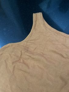 Brown Button-Down Sleeveless Top