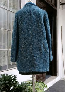 Elegant Blue Tweed Coat
