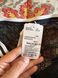 Forever21 Black Lace Sexy Striped Waistband Panty