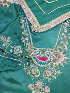 Beautiful Crepe Embroidered Suit
