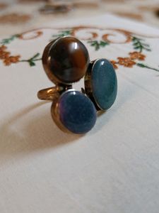3 Stone Onyx Ring