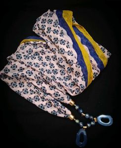 Floral Scarf with Beaded Detail