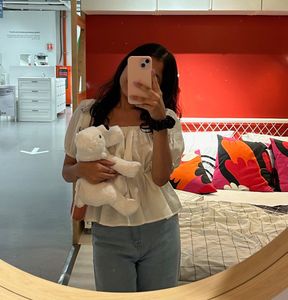 White Puff Sleeve Peplum Top