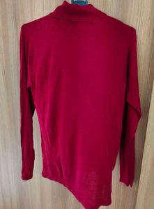 Red Turtleneck Knit Top by Herman Geist