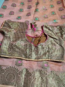 Peach Banarasi Style Saree