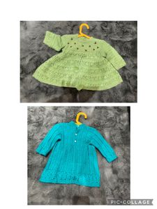 2 Cute Knitted Baby Dresses
