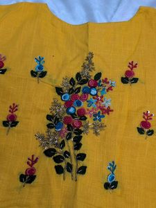 Yellow Embroidered Blouse