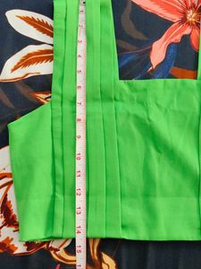 Parrot Green Pleated Crop Top