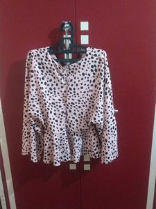 &#34;Blush Wild Peplum Top&#34;,&#34;Soft Pink Animal Print