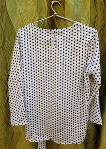 Polka Dot Tie-Waist Top