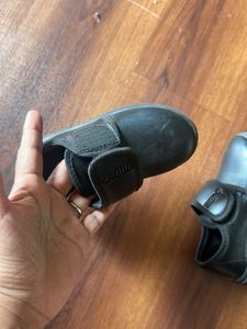 Black school shoes in size 8