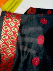 Black And Red 🔴 Cotton Saree