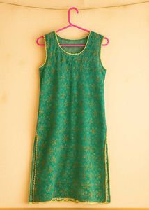 Pure Lucknow Chikankari Handwork Kurta | Sea Green