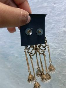 Gold Tone Jhumka Earrings