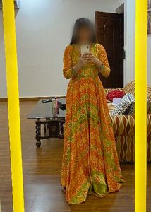 Elegant Ethnic Gown - Patola print.