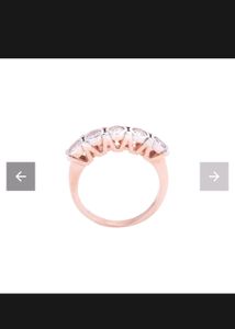 American Diamond Gems Embellished Bang Ring