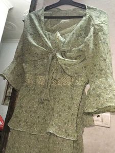 Green Floral Dress with Jacket