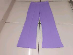 Women Polyester Blend Solid Trousers