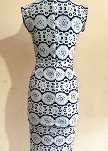 Vintage Circle Print Sheath Dress
