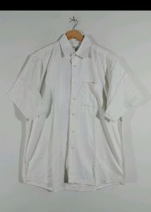 100% Cotton Van Heusen White Shirt With Texture