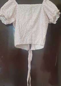 Pink Floral Print Crop Top