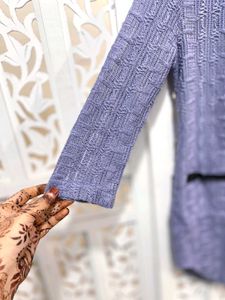 Stylish Textured Open Front Jacket A