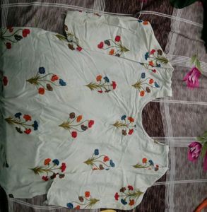 Mehndi And White Colur Suit With Palazoo Set