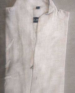 branded shirt in linen n heavy