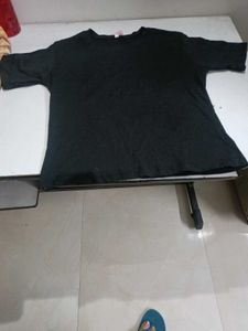 Black Ribbed Long Sleeve Top