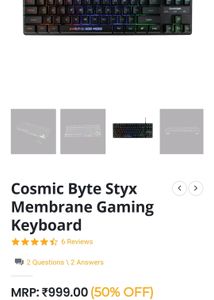 😍Brand New Gaming Keyboard Cosmic Byte Keyboard