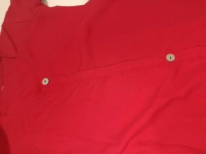 Red Button-Down Shirt
