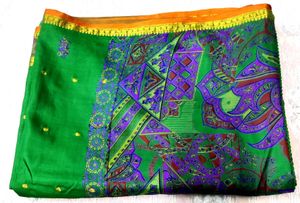 ✨ Green & Purple Pure Silk Saree💚💜Light Weight