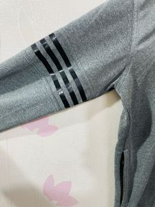 Adidas Grey Zipper Full Sleeve Jacket