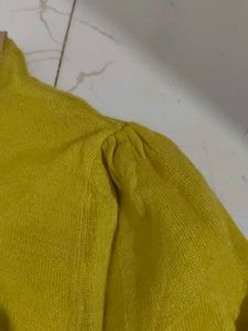 Yellow &amp; Beige Peter Pan Collar Top