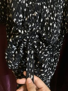 Black Bodycon Dress With White Body Print