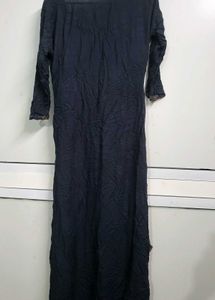 Printed Black Kurta
