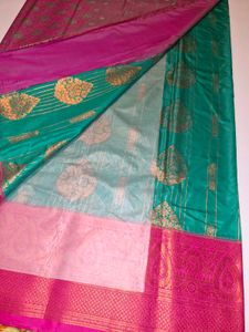 Elegant Green &amp; Pink  Boarder Saree
