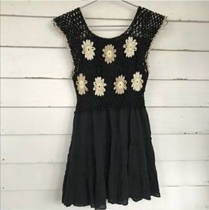 Daisy Crochet Mini Dress
