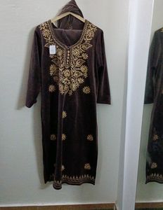 Wedding Winter Kurti Pant Dupatta Set