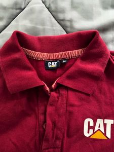 CAT Burgundy Polo Shirt - Size M