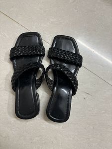Black Braided Sandals - Size [Your Siz
