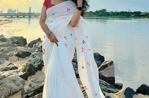 Elegant Embroidered Saree