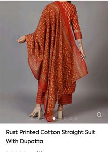 LIBAS Red Printed Kurta Palazzo Dupatta Set